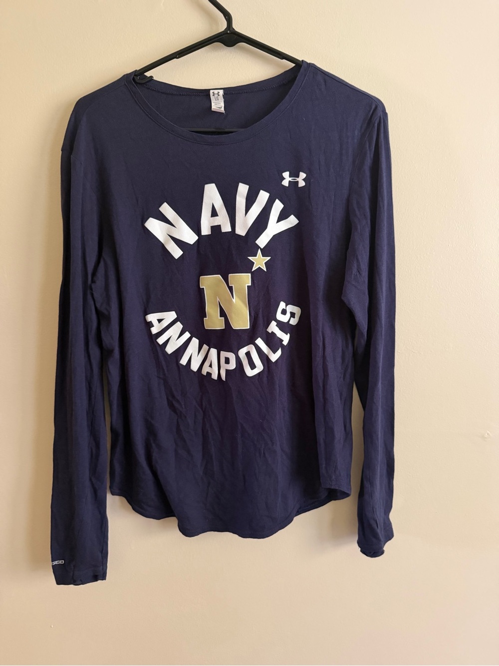 Under Armour Navy Annapolis Long Sleeve Shirt - Navy, Gold & White